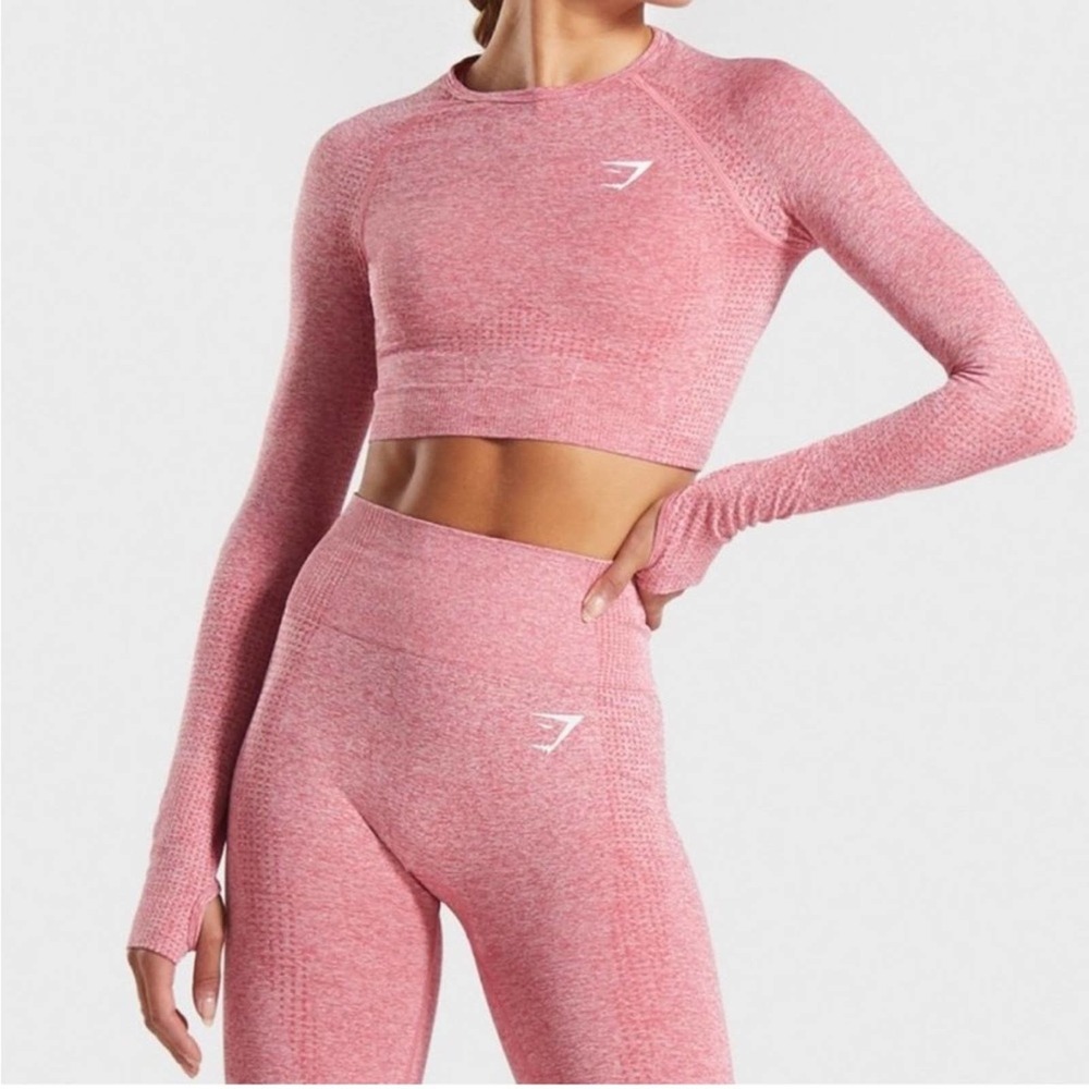 Gymshark Vital Seamless 2.0 Long Sleeve Crop Top XL Pink